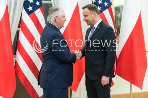  26.01.2018 WARSZAWA<br />SPOTKANIE PREZYDENTA RP Z SEKRETARZEM STANU USA<br />N/Z PREZYDENT RP ANDRZEJ DUDA SEKRETARZ STANU USA REX TILLERSON<br /> 