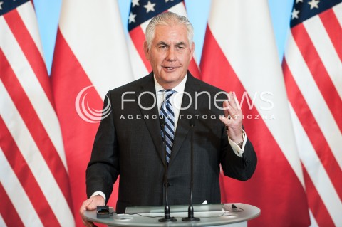  27.01.2018 WARSZAWA KPRM<br />WIZYTA SEKRETARZA STANU USA<br />KONFERENCJA PRASOWA Z UDZIALEM MINISTRA SPRAW ZAGRANICZNYCH POLSKI<br />N/Z SEKRETARZ STANU USA REX TILLERSON<br /> 