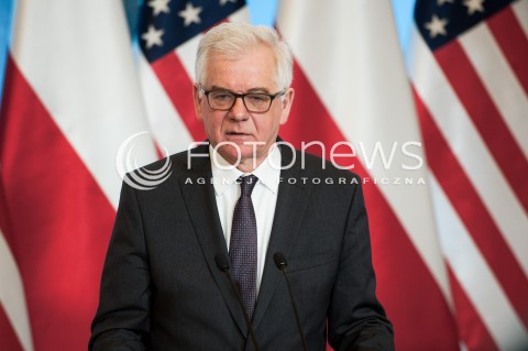 27.01.2018 WARSZAWA KPRM<br />WIZYTA SEKRETARZA STANU USA<br />KONFERENCJA PRASOWA Z UDZIALEM MINISTRA SPRAW ZAGRANICZNYCH POLSKI<br />N/Z MINISTER SPRAW ZAGRANICZNYCH JACEK CZAPUTOWICZ<br /> 