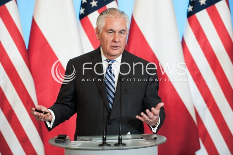  27.01.2018 WARSZAWA KPRM<br />WIZYTA SEKRETARZA STANU USA<br />KONFERENCJA PRASOWA Z UDZIALEM MINISTRA SPRAW ZAGRANICZNYCH POLSKI<br />N/Z SEKRETARZ STANU USA REX TILLERSON<br /> 