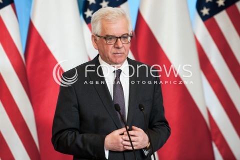  27.01.2018 WARSZAWA KPRM<br />WIZYTA SEKRETARZA STANU USA<br />KONFERENCJA PRASOWA Z UDZIALEM MINISTRA SPRAW ZAGRANICZNYCH POLSKI<br />N/Z MINISTER SPRAW ZAGRANICZNYCH JACEK CZAPUTOWICZ<br /> 