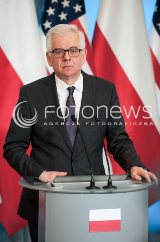  27.01.2018 WARSZAWA KPRM<br />WIZYTA SEKRETARZA STANU USA<br />KONFERENCJA PRASOWA Z UDZIALEM MINISTRA SPRAW ZAGRANICZNYCH POLSKI<br />N/Z MINISTER SPRAW ZAGRANICZNYCH JACEK CZAPUTOWICZ<br /> 