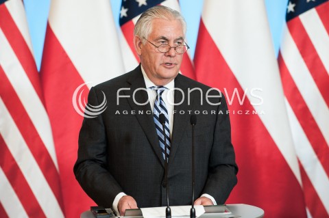  27.01.2018 WARSZAWA KPRM<br />WIZYTA SEKRETARZA STANU USA<br />KONFERENCJA PRASOWA Z UDZIALEM MINISTRA SPRAW ZAGRANICZNYCH POLSKI<br />N/Z SEKRETARZ STANU USA REX TILLERSON<br /> 