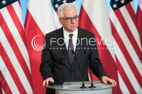  27.01.2018 WARSZAWA KPRM<br />WIZYTA SEKRETARZA STANU USA<br />KONFERENCJA PRASOWA Z UDZIALEM MINISTRA SPRAW ZAGRANICZNYCH POLSKI<br />N/Z MINISTER SPRAW ZAGRANICZNYCH JACEK CZAPUTOWICZ<br /> 