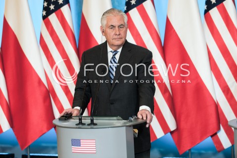  27.01.2018 WARSZAWA KPRM<br />WIZYTA SEKRETARZA STANU USA<br />KONFERENCJA PRASOWA Z UDZIALEM MINISTRA SPRAW ZAGRANICZNYCH POLSKI<br />N/Z SEKRETARZ STANU USA REX TILLERSON<br /> 