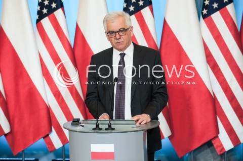  27.01.2018 WARSZAWA KPRM<br />WIZYTA SEKRETARZA STANU USA<br />KONFERENCJA PRASOWA Z UDZIALEM MINISTRA SPRAW ZAGRANICZNYCH POLSKI<br />N/Z MINISTER SPRAW ZAGRANICZNYCH JACEK CZAPUTOWICZ<br /> 