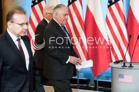  27.01.2018 WARSZAWA KPRM<br />WIZYTA SEKRETARZA STANU USA<br />KONFERENCJA PRASOWA Z UDZIALEM MINISTRA SPRAW ZAGRANICZNYCH POLSKI<br />N/Z SEKRETARZ STANU USA REX TILLERSON<br /> 