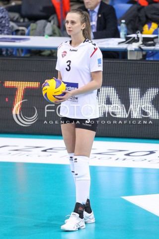  28.01.2018 RZESZOW <br />SIATKOWKA LIGA SIATKOWKI KOBIET LSK 2017/2018 WOMEN VOLLEYBALL POLAND POLISH LEAGUE <br />MECZ DEVELOPRES SKYRES RZESZOW - LEGIONOVIA LEGIONOWO <br />N/Z MONIKA PTAK SYLWETKA <br /> 