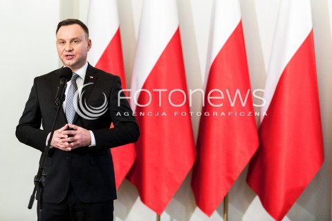 30.01.2018 WARSZAWA PALAC PREZYDENCKI<br />PODPISANIE USTAWY O OGRANICZENIU HANDLU W NIEDZIELE I SWIETA PRZEZ PREZYDENTA<br />N/Z PREZYDENT RP ANDRZEJ DUDA<br /> 