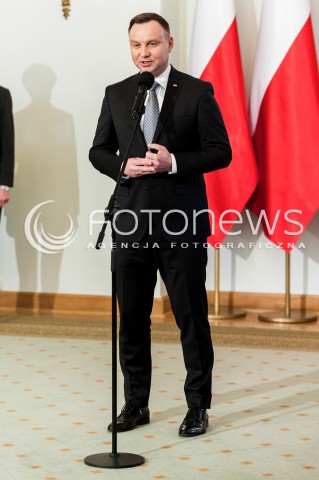  30.01.2018 WARSZAWA PALAC PREZYDENCKI<br />PODPISANIE USTAWY O OGRANICZENIU HANDLU W NIEDZIELE I SWIETA PRZEZ PREZYDENTA<br />N/Z PREZYDENT RP ANDRZEJ DUDA<br /> 