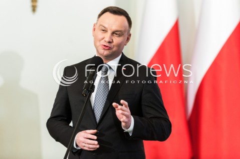  30.01.2018 WARSZAWA PALAC PREZYDENCKI<br />PODPISANIE USTAWY O OGRANICZENIU HANDLU W NIEDZIELE I SWIETA PRZEZ PREZYDENTA<br />N/Z PREZYDENT RP ANDRZEJ DUDA<br /> 