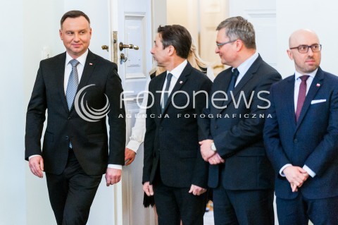  30.01.2018 WARSZAWA PALAC PREZYDENCKI<br />PODPISANIE USTAWY O OGRANICZENIU HANDLU W NIEDZIELE I SWIETA PRZEZ PREZYDENTA<br />N/Z PREZYDENT RP ANDRZEJ DUDA KRZYSZTOF LAPINSKI<br /> 