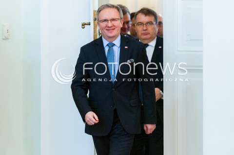  30.01.2018 WARSZAWA PALAC PREZYDENCKI<br />PODPISANIE USTAWY O OGRANICZENIU HANDLU W NIEDZIELE I SWIETA PRZEZ PREZYDENTA<br />N/Z KRZYSZTOF SZCZERSKI ANDRZEJ DERA<br /> 