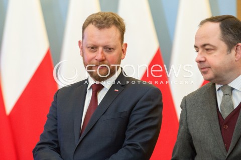  31.01.2018 WARSZAWA<br />INAUGURACYJNE POSIEDZENIE KOMITETU SPOLECZNEGO RADY MINISTROW<br />N/Z LUKASZ SZUMOWSKI KONRAD SZYMANSKI<br /> 