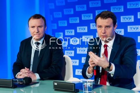 31.01.2018 WARSZWA<br />BRIEFING PREZESA TVP JACKA KURSKIEGO<br />DOTYCZACY 55. KRAJOWEGO FESTIWALU PIOSENKI W OPOLU<br />N/Z PREZES TVP JACEK KURSKI PREZYDENT OPOLA ARKADIUSZ WISNIEWSKI<br /> 