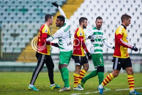 03.02.2018 GDANSK<br />PILKA NOZNA - SPARING<br />MECZ LECHIA GDANSK - CHOJNICZANKA CHOJNICE<br />N/Z GERSON GUIMARAES SIMEON SLAWCZEW<br /> 
