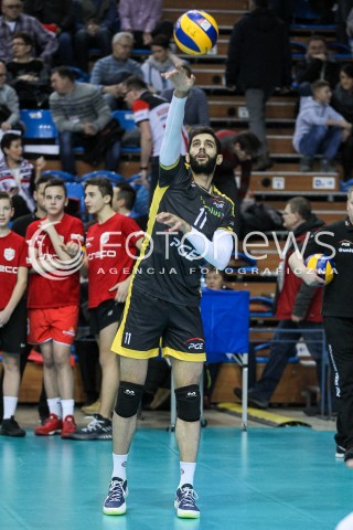  04.02.2018 RZESZOW <br />SIATKOWKA PLUSLIGA 2017/2018 MEN VOLLEYBALL POLAND POLISH PLUS LIGA LEAGUE SEASON 2017/2018 <br />MECZ ASSECO RESOVIA RZESZOW - PGE SKRA BELCHATOW <br />N/Z MILAD EBADIPOUR SYLWETKA <br /> 