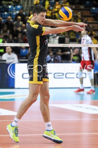  04.02.2018 RZESZOW <br />SIATKOWKA PLUSLIGA 2017/2018 MEN VOLLEYBALL POLAND POLISH PLUS LIGA LEAGUE SEASON 2017/2018 <br />MECZ ASSECO RESOVIA RZESZOW - PGE SKRA BELCHATOW <br />N/Z SRECKO LISINAC SYLWETKA <br /> 