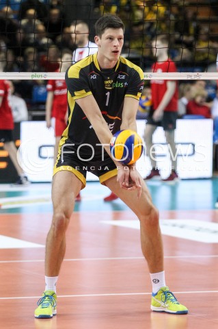  04.02.2018 RZESZOW <br />SIATKOWKA PLUSLIGA 2017/2018 MEN VOLLEYBALL POLAND POLISH PLUS LIGA LEAGUE SEASON 2017/2018 <br />MECZ ASSECO RESOVIA RZESZOW - PGE SKRA BELCHATOW <br />N/Z SRECKO LISINAC SYLWETKA <br /> 