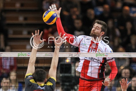  04.02.2018 RZESZOW <br />SIATKOWKA PLUSLIGA 2017/2018 MEN VOLLEYBALL POLAND POLISH PLUS LIGA LEAGUE SEASON 2017/2018 <br />MECZ ASSECO RESOVIA RZESZOW - PGE SKRA BELCHATOW <br />N/Z DAWID DRYJA <br /> 