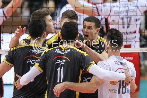  04.02.2018 RZESZOW <br />SIATKOWKA PLUSLIGA 2017/2018 MEN VOLLEYBALL POLAND POLISH PLUS LIGA LEAGUE SEASON 2017/2018 <br />MECZ ASSECO RESOVIA RZESZOW - PGE SKRA BELCHATOW <br />N/Z MARIUSZ WLAZLY BARTOSZ BEDNORZ RADOSC EMOCJE <br /> 