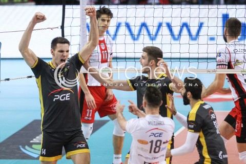  04.02.2018 RZESZOW <br />SIATKOWKA PLUSLIGA 2017/2018 MEN VOLLEYBALL POLAND POLISH PLUS LIGA LEAGUE SEASON 2017/2018 <br />MECZ ASSECO RESOVIA RZESZOW - PGE SKRA BELCHATOW <br />N/Z ALEKSANDER NEDELJKOVIC KAROL KLOS MILAD EBADIPOUR RADOSC EMOCJE <br /> 