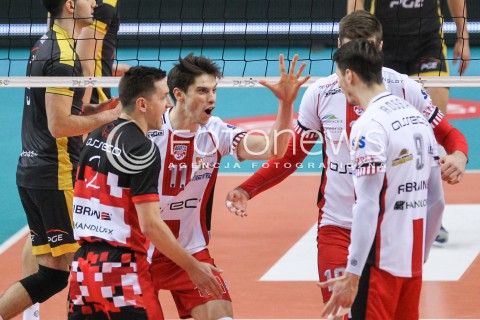  04.02.2018 RZESZOW <br />SIATKOWKA PLUSLIGA 2017/2018 MEN VOLLEYBALL POLAND POLISH PLUS LIGA LEAGUE SEASON 2017/2018 <br />MECZ ASSECO RESOVIA RZESZOW - PGE SKRA BELCHATOW <br />N/Z ALEKSANDER SLIWKA PAWEL RUSEK RADOSC EMOCJE <br /> 