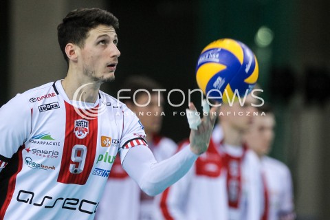 04.02.2018 RZESZOW <br />SIATKOWKA PLUSLIGA 2017/2018 MEN VOLLEYBALL POLAND POLISH PLUS LIGA LEAGUE SEASON 2017/2018 <br />MECZ ASSECO RESOVIA RZESZOW - PGE SKRA BELCHATOW <br />N/Z THIBAULT ROSSARD SYLWETKA <br /> 