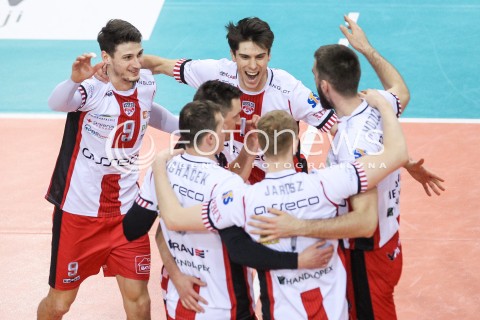  04.02.2018 RZESZOW <br />SIATKOWKA PLUSLIGA 2017/2018 MEN VOLLEYBALL POLAND POLISH PLUS LIGA LEAGUE SEASON 2017/2018 <br />MECZ ASSECO RESOVIA RZESZOW - PGE SKRA BELCHATOW <br />N/Z ALEKSANDER SLIWKA THIBAULT ROSSARD RADOSC EMOCJE <br /> 
