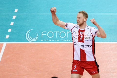  04.02.2018 RZESZOW <br />SIATKOWKA PLUSLIGA 2017/2018 MEN VOLLEYBALL POLAND POLISH PLUS LIGA LEAGUE SEASON 2017/2018 <br />MECZ ASSECO RESOVIA RZESZOW - PGE SKRA BELCHATOW <br />N/Z JAKUB JAROSZ SYLWETKA RADOSC EMOCJE <br /> 