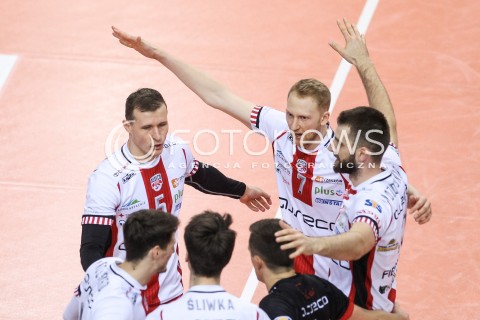  04.02.2018 RZESZOW <br />SIATKOWKA PLUSLIGA 2017/2018 MEN VOLLEYBALL POLAND POLISH PLUS LIGA LEAGUE SEASON 2017/2018 <br />MECZ ASSECO RESOVIA RZESZOW - PGE SKRA BELCHATOW <br />N/Z LUKAS TICHACEK JAKUB JAROSZ MARCIN MOZDZONEK RADOSC EMOCJE <br /> 