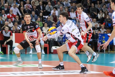  04.02.2018 RZESZOW <br />SIATKOWKA PLUSLIGA 2017/2018 MEN VOLLEYBALL POLAND POLISH PLUS LIGA LEAGUE SEASON 2017/2018 <br />MECZ ASSECO RESOVIA RZESZOW - PGE SKRA BELCHATOW <br />N/Z THIBAULT ROSSARD PAWEL RUSEK <br /> 