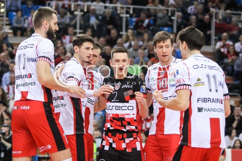  04.02.2018 RZESZOW <br />SIATKOWKA PLUSLIGA 2017/2018 MEN VOLLEYBALL POLAND POLISH PLUS LIGA LEAGUE SEASON 2017/2018 <br />MECZ ASSECO RESOVIA RZESZOW - PGE SKRA BELCHATOW <br />N/Z PAWEL RUSEK THIBAULT ROSSARD JOCHEN SCHOPS ALEKSANDER SLIWKA MARCIN MOZDZONEK RADOSC EMOCJE <br /> 