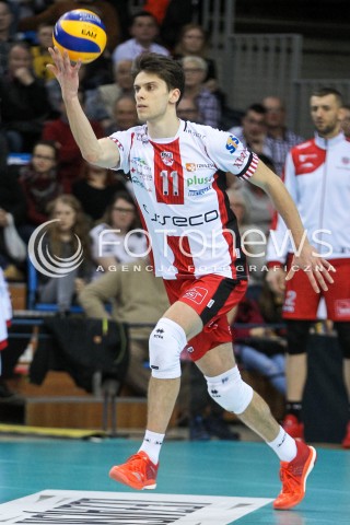  04.02.2018 RZESZOW <br />SIATKOWKA PLUSLIGA 2017/2018 MEN VOLLEYBALL POLAND POLISH PLUS LIGA LEAGUE SEASON 2017/2018 <br />MECZ ASSECO RESOVIA RZESZOW - PGE SKRA BELCHATOW <br />N/Z ALEKSANDER SLIWKA SYLWETKA <br /> 