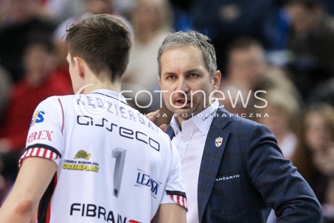  04.02.2018 RZESZOW <br />SIATKOWKA PLUSLIGA 2017/2018 MEN VOLLEYBALL POLAND POLISH PLUS LIGA LEAGUE SEASON 2017/2018 <br />MECZ ASSECO RESOVIA RZESZOW - PGE SKRA BELCHATOW <br />N/Z ANDRZEJ KOWAL - I TRENER ( HEAD COACH ) MICHAL KEDZIERSKI <br /> 