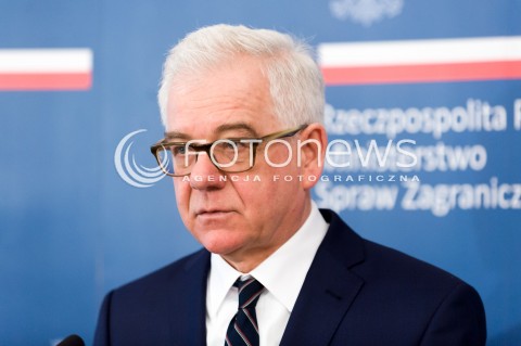  05.02.2018 WARSZAWA<br />KONFERENCJA PRASOWA MINISTRA SPRAW ZAGRANICZNYCH<br />N/Z MINISTER SPRAW ZAGRANICZNYCH JACEK CZAPUTOWICZ<br /> 