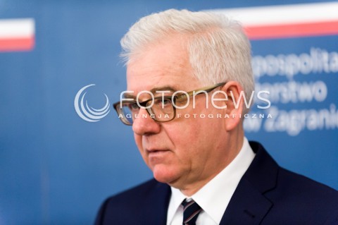  05.02.2018 WARSZAWA<br />KONFERENCJA PRASOWA MINISTRA SPRAW ZAGRANICZNYCH<br />N/Z MINISTER SPRAW ZAGRANICZNYCH JACEK CZAPUTOWICZ<br /> 