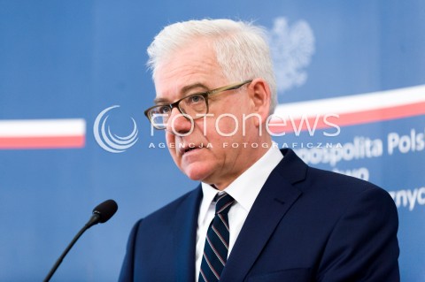  05.02.2018 WARSZAWA<br />KONFERENCJA PRASOWA MINISTRA SPRAW ZAGRANICZNYCH<br />N/Z MINISTER SPRAW ZAGRANICZNYCH JACEK CZAPUTOWICZ<br /> 