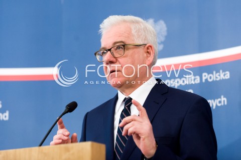  05.02.2018 WARSZAWA<br />KONFERENCJA PRASOWA MINISTRA SPRAW ZAGRANICZNYCH<br />N/Z MINISTER SPRAW ZAGRANICZNYCH JACEK CZAPUTOWICZ<br /> 