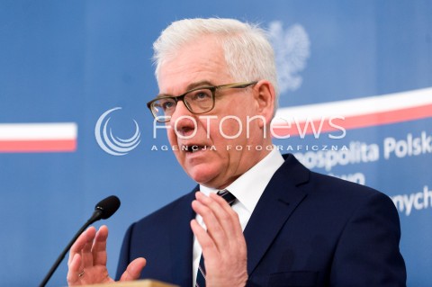  05.02.2018 WARSZAWA<br />KONFERENCJA PRASOWA MINISTRA SPRAW ZAGRANICZNYCH<br />N/Z MINISTER SPRAW ZAGRANICZNYCH JACEK CZAPUTOWICZ<br /> 