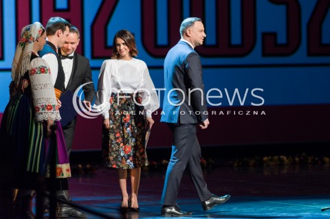  05.02.2018 WARSZAWA TEATR WIELKI<br />UDZIAL PARY PREZYDENCKIEJ W KONCERCIE MAZOWSZE NIEPODLEGLEJ<br />N/Z PREZYDENT RP ANDRZEJ DUDA<br /> 
