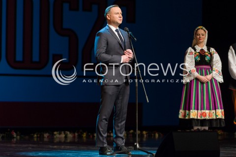  05.02.2018 WARSZAWA TEATR WIELKI<br />UDZIAL PARY PREZYDENCKIEJ W KONCERCIE MAZOWSZE NIEPODLEGLEJ<br />N/Z PREZYDENT RP ANDRZEJ DUDA<br /> 