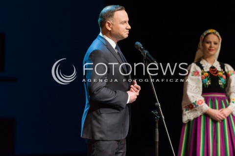 05.02.2018 WARSZAWA TEATR WIELKI<br />UDZIAL PARY PREZYDENCKIEJ W KONCERCIE MAZOWSZE NIEPODLEGLEJ<br />N/Z PREZYDENT RP ANDRZEJ DUDA<br /> 