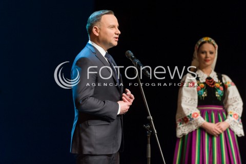  05.02.2018 WARSZAWA TEATR WIELKI<br />UDZIAL PARY PREZYDENCKIEJ W KONCERCIE MAZOWSZE NIEPODLEGLEJ<br />N/Z PREZYDENT RP ANDRZEJ DUDA<br /> 