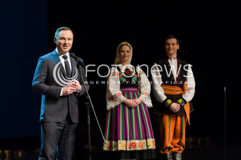  05.02.2018 WARSZAWA TEATR WIELKI<br />UDZIAL PARY PREZYDENCKIEJ W KONCERCIE MAZOWSZE NIEPODLEGLEJ<br />N/Z PREZYDENT RP ANDRZEJ DUDA<br /> 