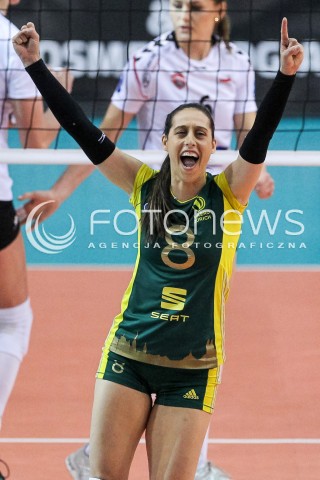  07.02.2018 RZESZOW POLAND<br />SIATKOWKA LIGA MISTRZYN <br />2018 CEV VOLLEYBALL CHAMPIONS LEAGUE - WOMEN <br />MECZ DEVELOPRES SKYRES RZESZOW - VOLERO ZURICH <br />N/Z SILVIJA POPOVIC RADOSC EMOCJE SYLWETKA <br /> 