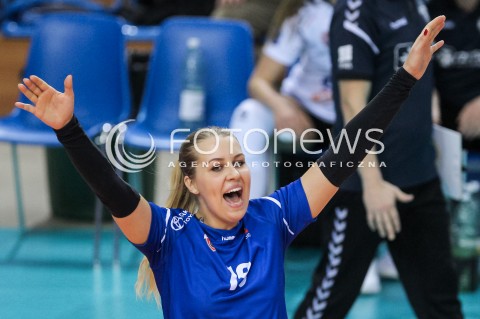  07.02.2018 RZESZOW POLAND<br />SIATKOWKA LIGA MISTRZYN <br />2018 CEV VOLLEYBALL CHAMPIONS LEAGUE - WOMEN <br />MECZ DEVELOPRES SKYRES RZESZOW - VOLERO ZURICH <br />N/Z POLA NOWAKOWSKA RADOSC EMOCJE SYLWETKA <br /> 