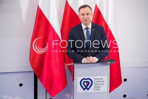 13.02.2018 LODZ<br />WIZYTA PARY PREZYDENCKIEJ W INSTYTUCIE CENTRUM ZDROWIA MATKI POLKI W LODZI <br />N/Z PREZYDENT ANDRZEJ DUDA<br /> 
