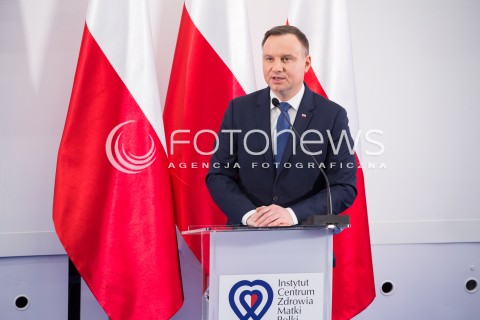  13.02.2018 LODZ<br />WIZYTA PARY PREZYDENCKIEJ W INSTYTUCIE CENTRUM ZDROWIA MATKI POLKI W LODZI <br />N/Z PREZYDENT ANDRZEJ DUDA<br /> 