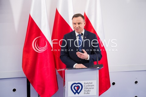  13.02.2018 LODZ<br />WIZYTA PARY PREZYDENCKIEJ W INSTYTUCIE CENTRUM ZDROWIA MATKI POLKI W LODZI <br />N/Z PREZYDENT ANDRZEJ DUDA<br /> 